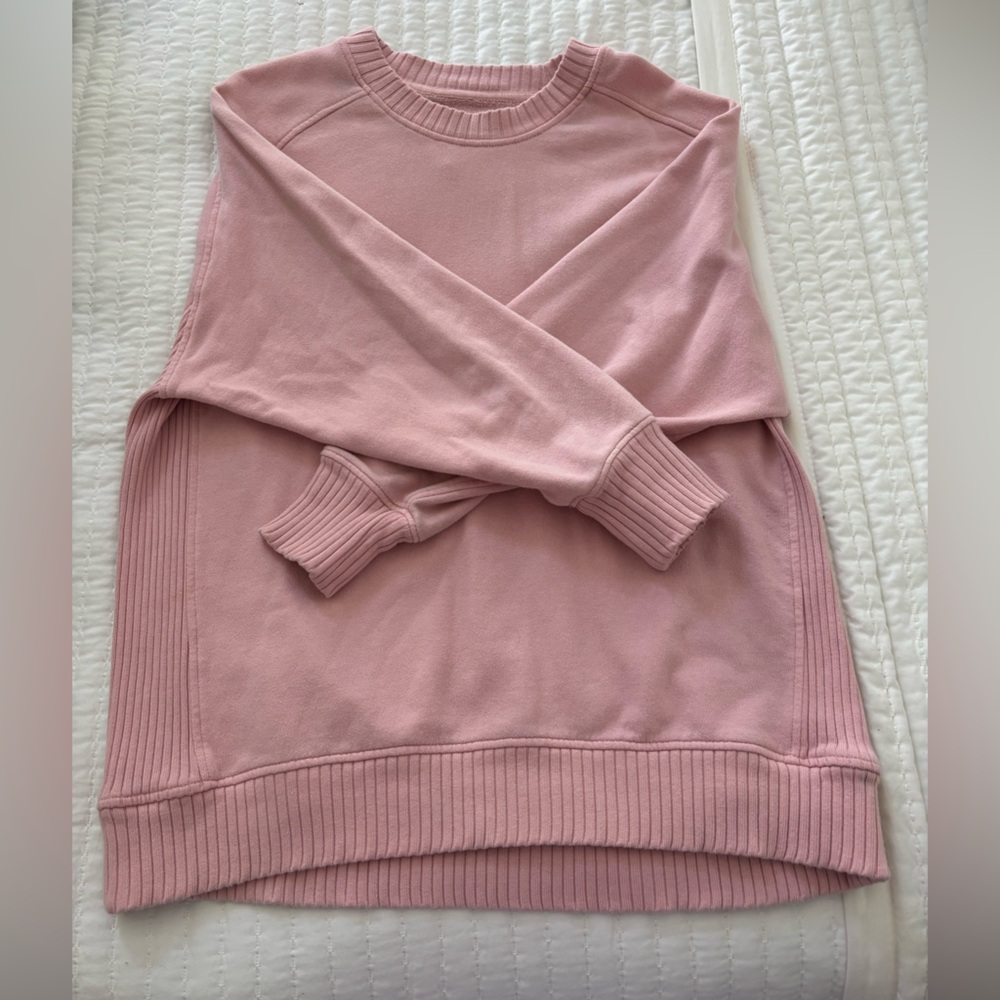 Aerie Pink Knit Crew Neck Sweater